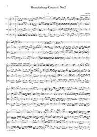 J.S.Bach  Brandenburg Concerto No.2, all mvts., BWV1047, for string quartet, CB214