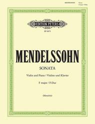 Sonata For Violin And Piano: Violin Sheet Music: Felix Bartholdy Me..